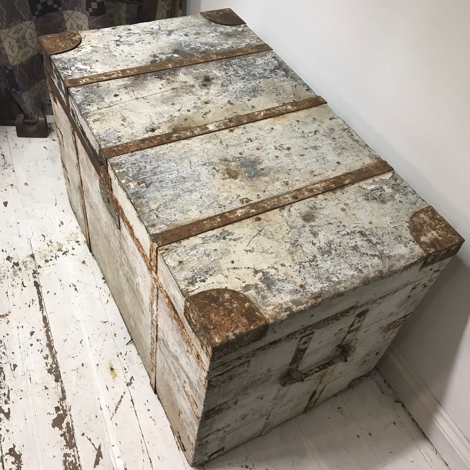 Large 19th Century James Gieves & Sons Portsmouth Naval Trunk photo buy