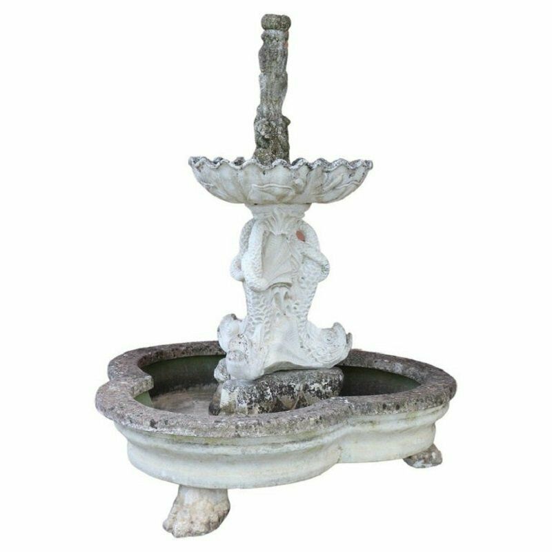 Large Neoclassical Garden Fountain With Statue, 1930s