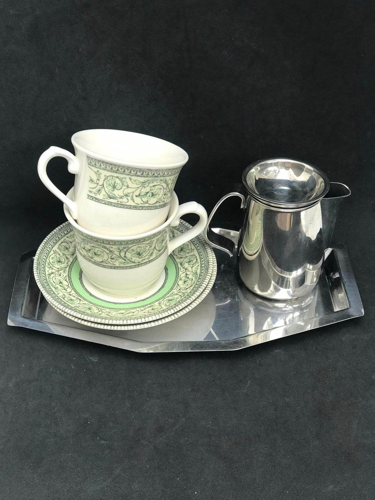 Breakfast Set For Two Cups Creamer Alessi Sugar Bowl Gift For Couple English Tea Set Gift For Friend English Tea Cup photo for sale