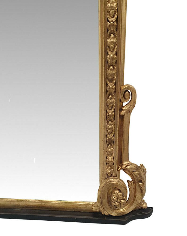 A Gorgeous 19th Century Giltwood Overmantle Mirror photo 5145.506