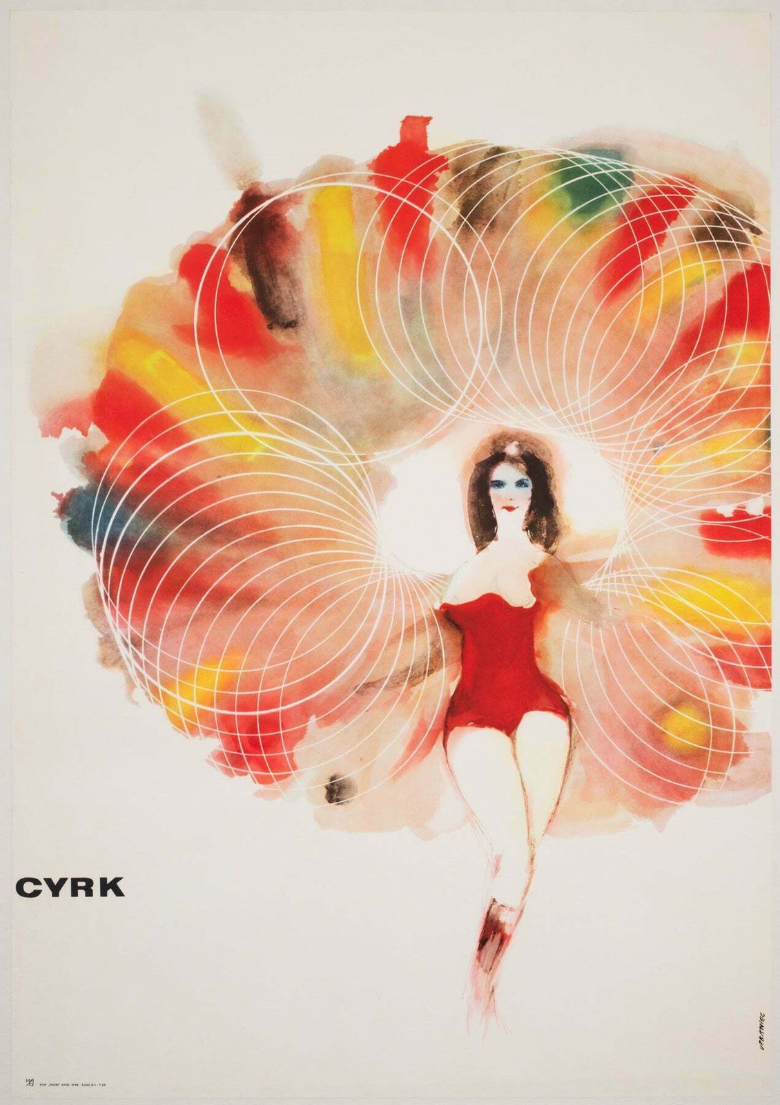 Cyrk Woman Juggler 1968 Polish Circus Poster, Maciej Urbaniec