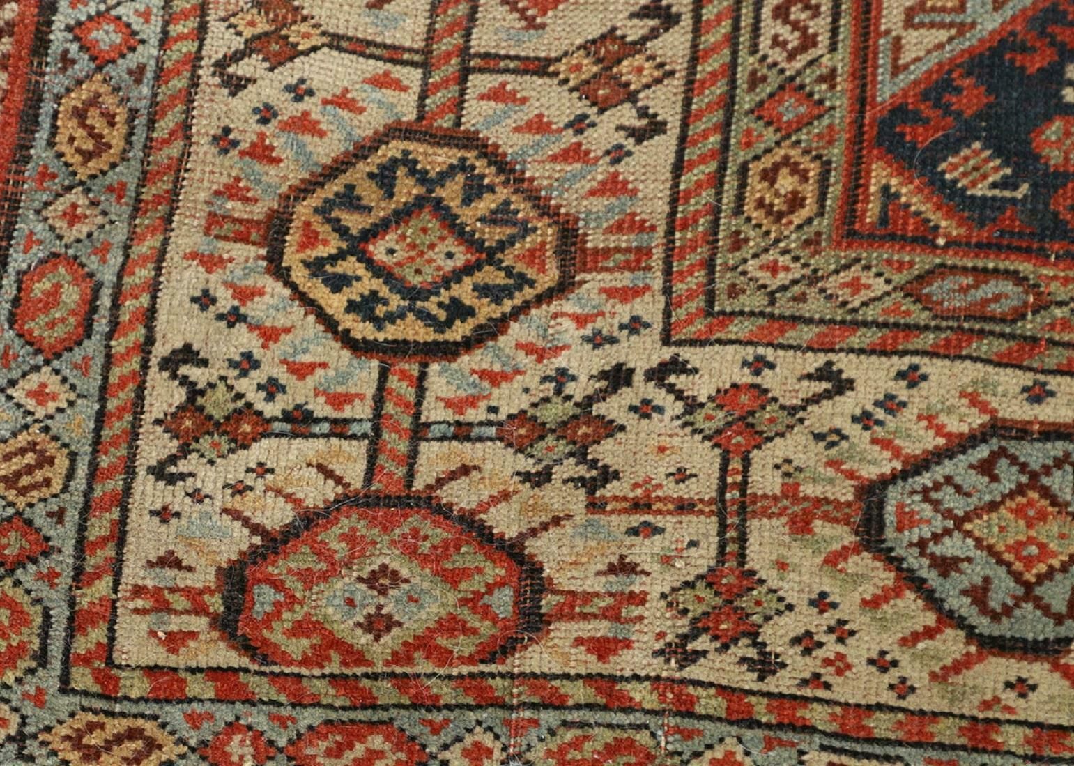 Antique Rug, Handmade Carpet Oriental Caucasian Rug, Living Room Rug For Sale photo Textiles
