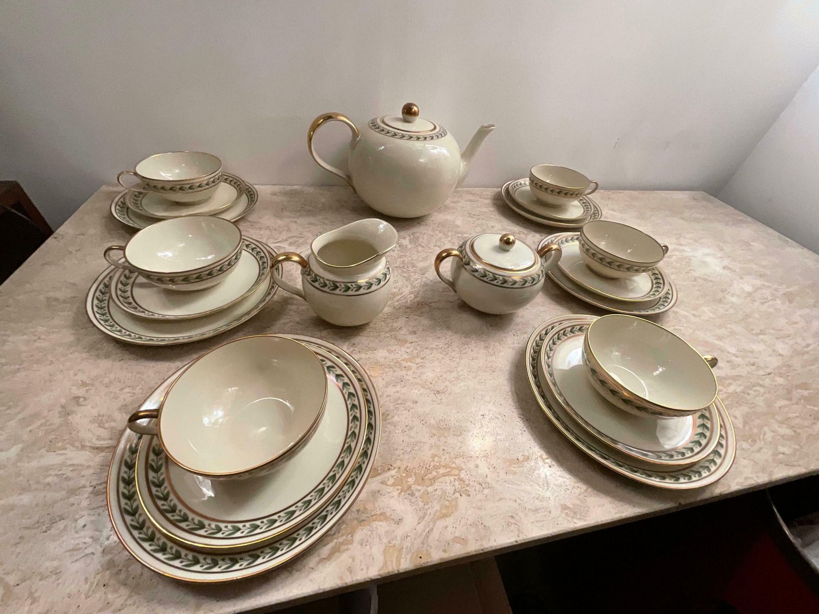 1931.0 Gio Ponti   Tea For 6 With Dessert Plates, In Porcelain Richard Ginori Year 1939 photo