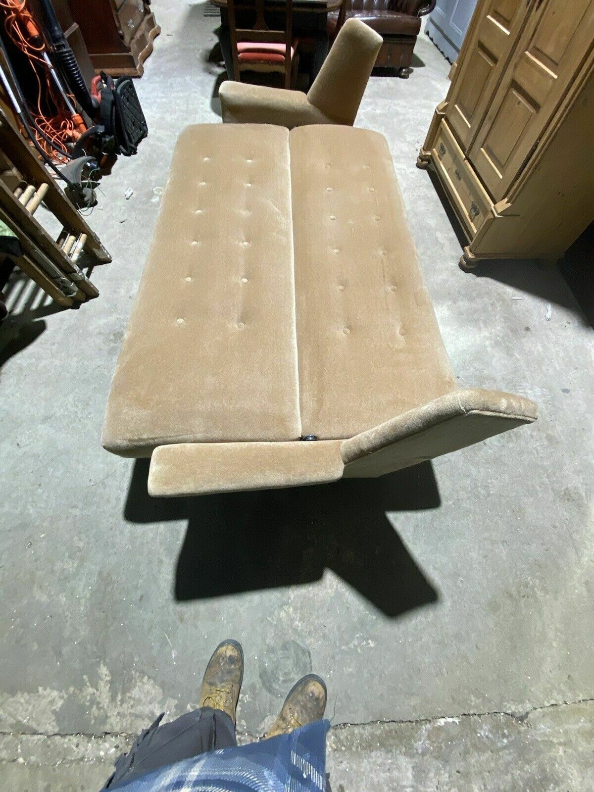 Mid Century Style Retro Large Three Seater Sofa   Fold Out Sofabed photo vintage