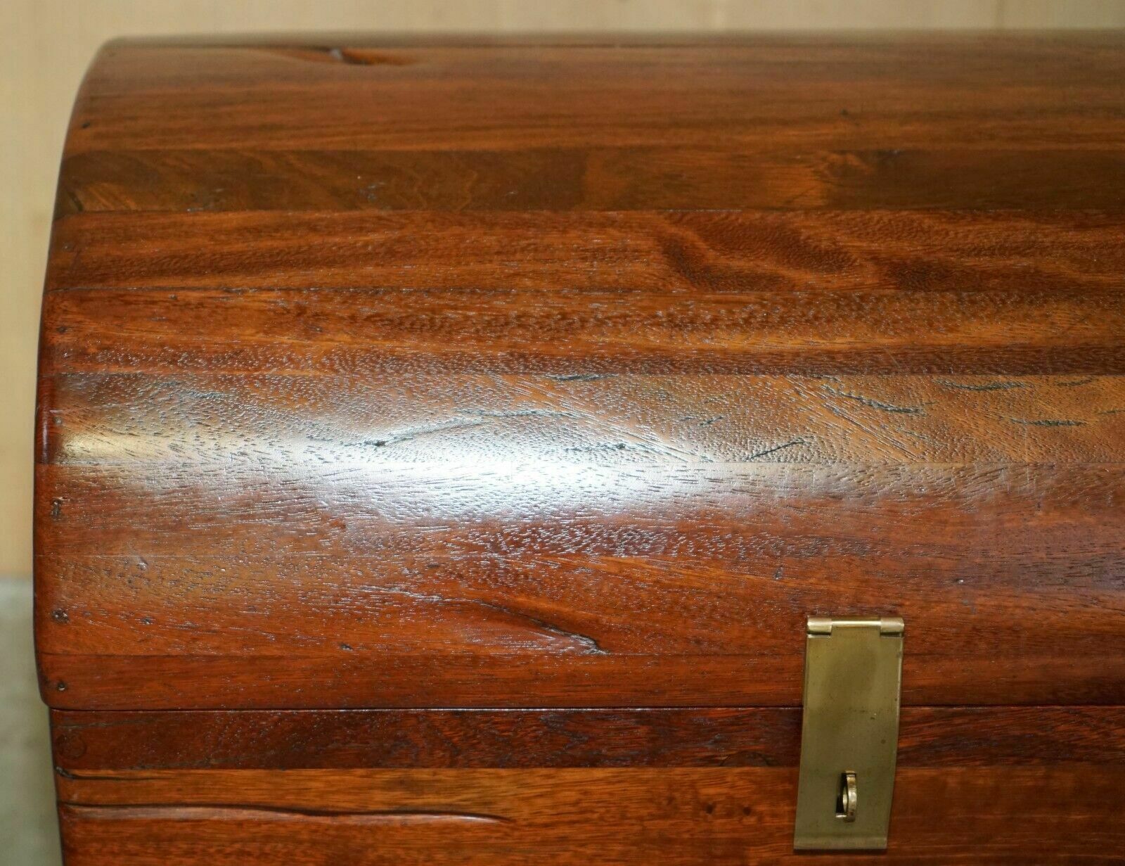 Vintage Hand Carved Jarabosky Dome Topped Steamer Travel Trunk Stamped On Front photo 950.0
