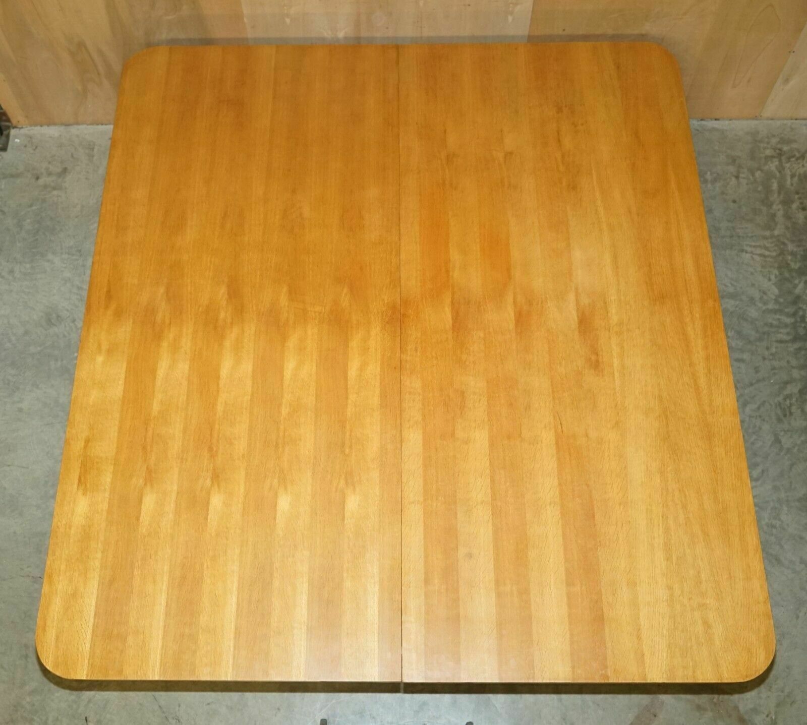 Furniture Very Large Solid Hardwood Refectory Workshop Dining Table Splits In The Middle photo