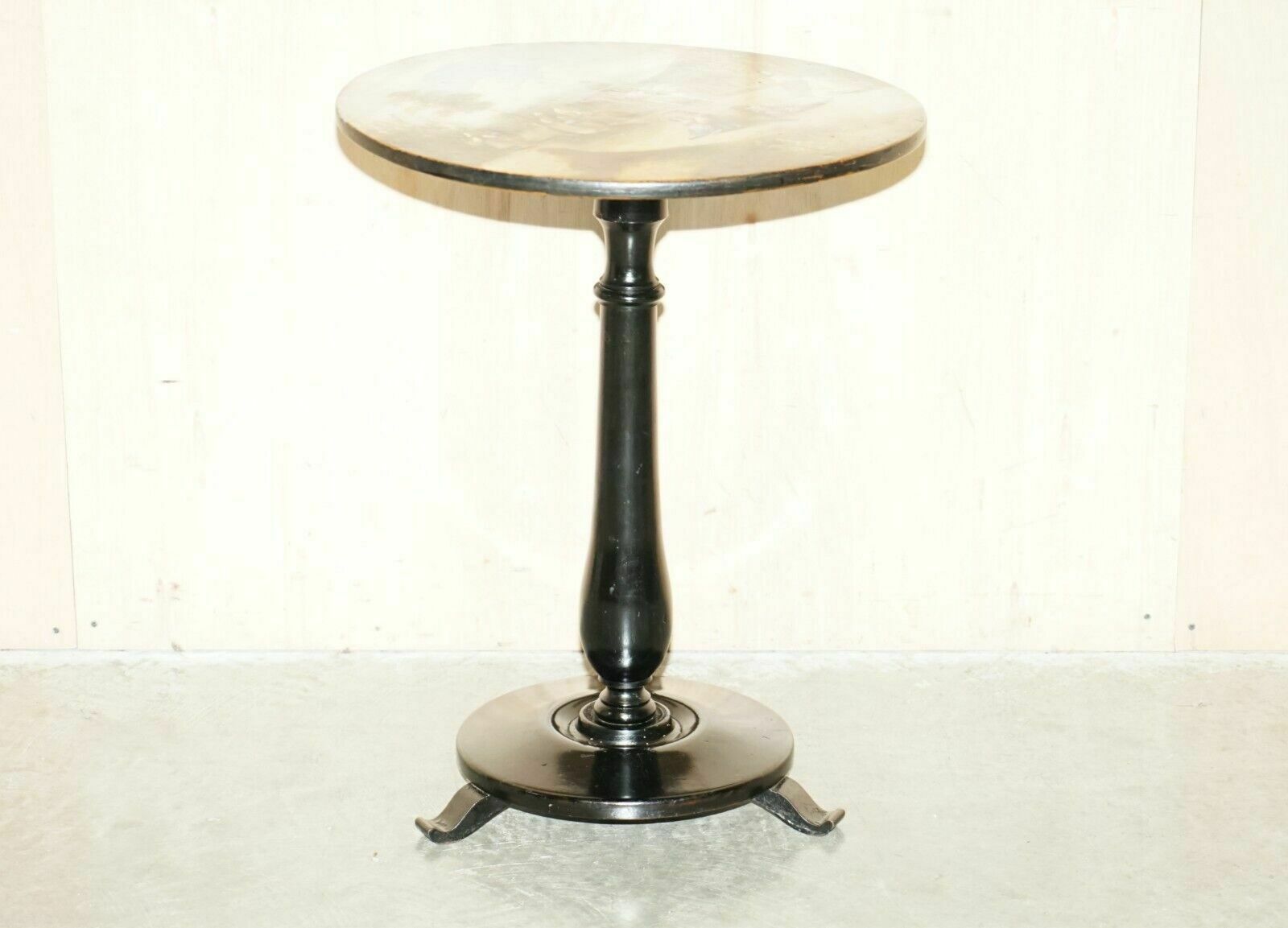 Stunning Antique Victorian Hand Painted Grape Harvest Depicted Occasional Table photo furniture