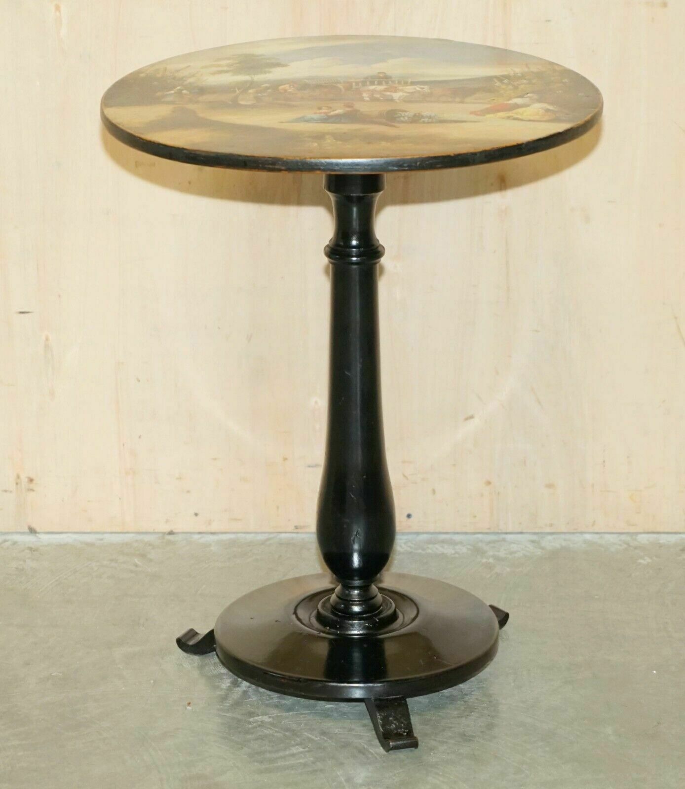Stunning Antique Victorian Hand Painted Grape Harvest Depicted Occasional Table photo Furniture
