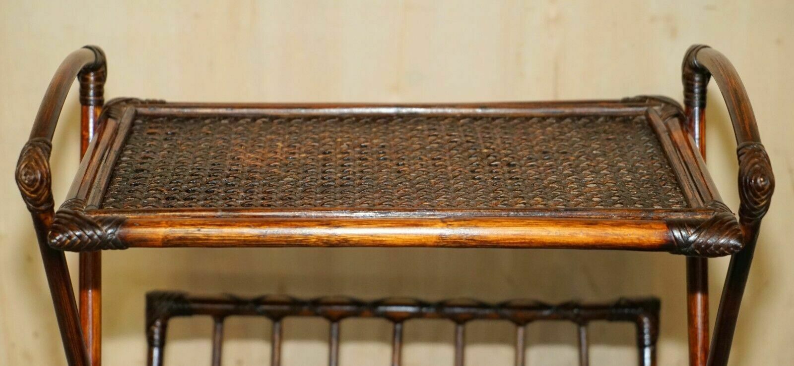 Fine Vintage Bentwood Mid Century Modern Bamboo & Rattan Bergere Magazine Rack photo Home Decor