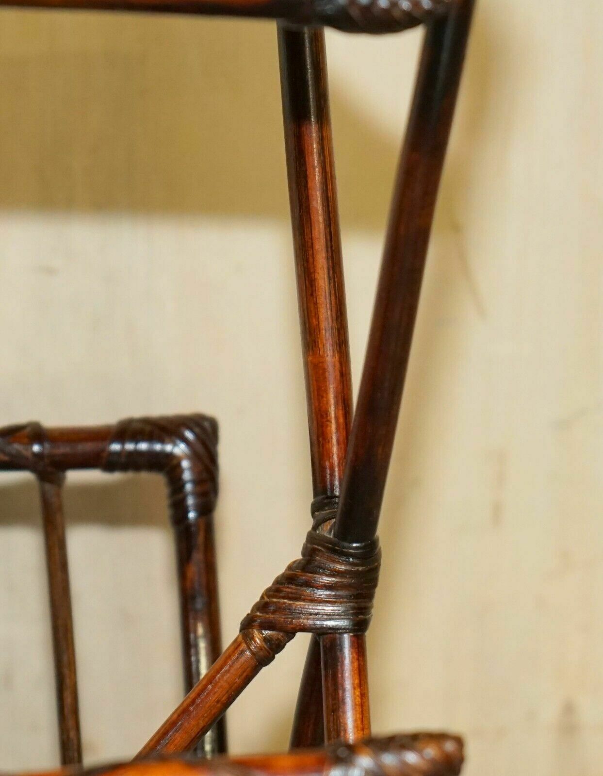 photo furniture Fine Vintage Bentwood Mid Century Modern Bamboo & Rattan Bergere Magazine Rack