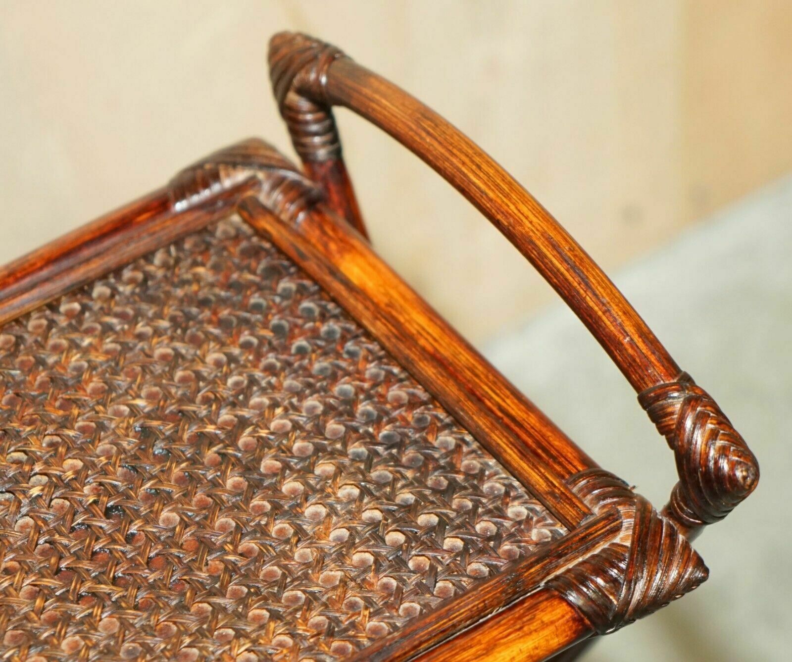 photo buy Fine Vintage Bentwood Mid Century Modern Bamboo & Rattan Bergere Magazine Rack