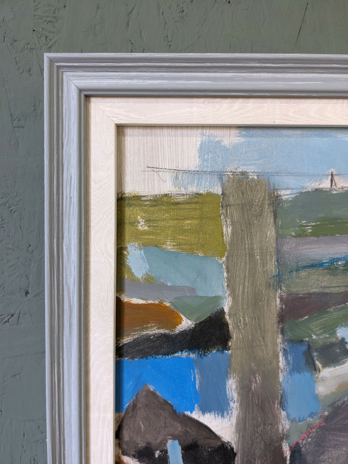 British Contemporary Framed Oil Painting, Ian Mood   Urban Landscape photo vinterior