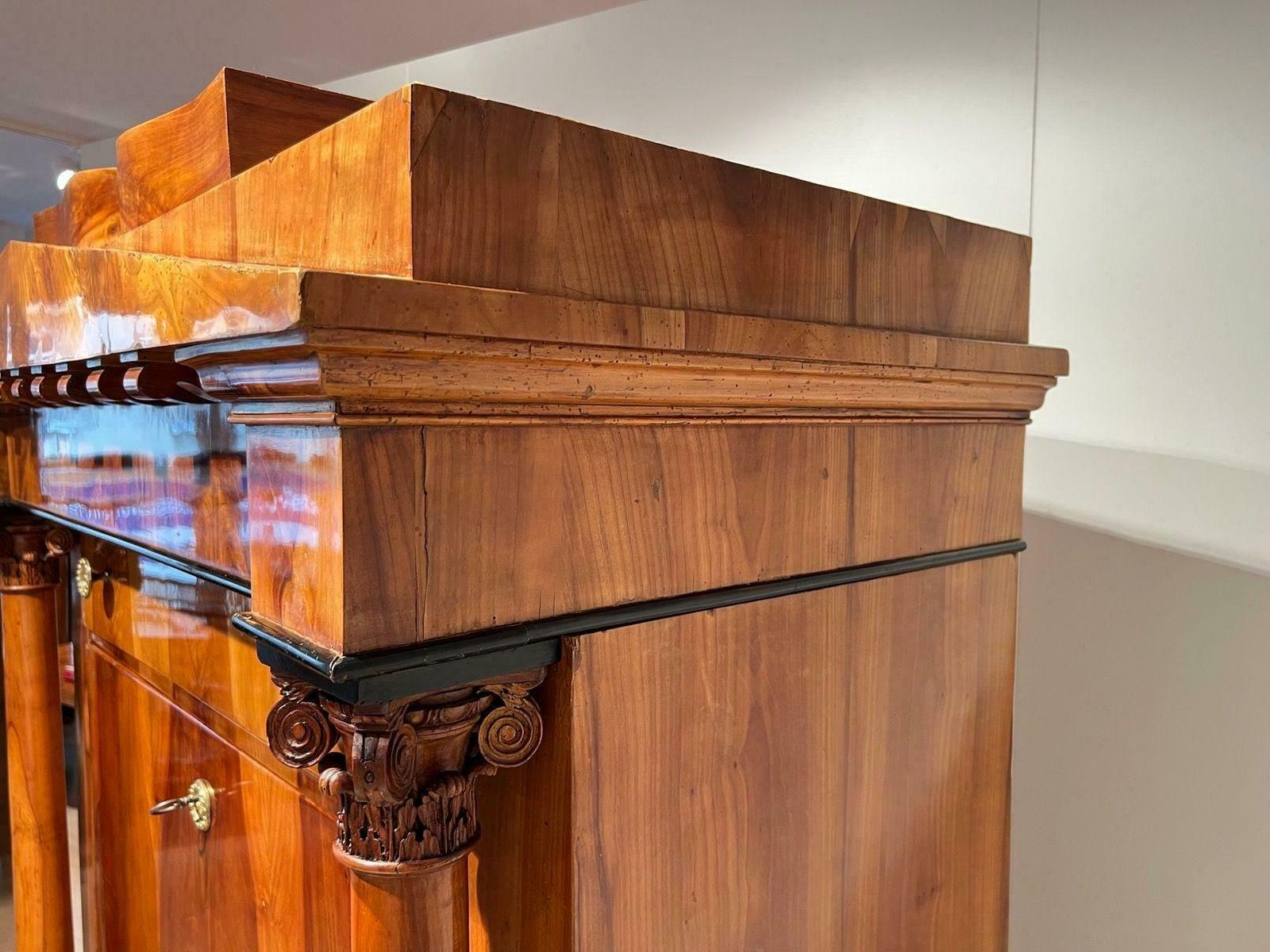 photo for sale Biedermeier Secretaire, Cherry, Maple, Inlays, Brass, South Germany Circa 1830