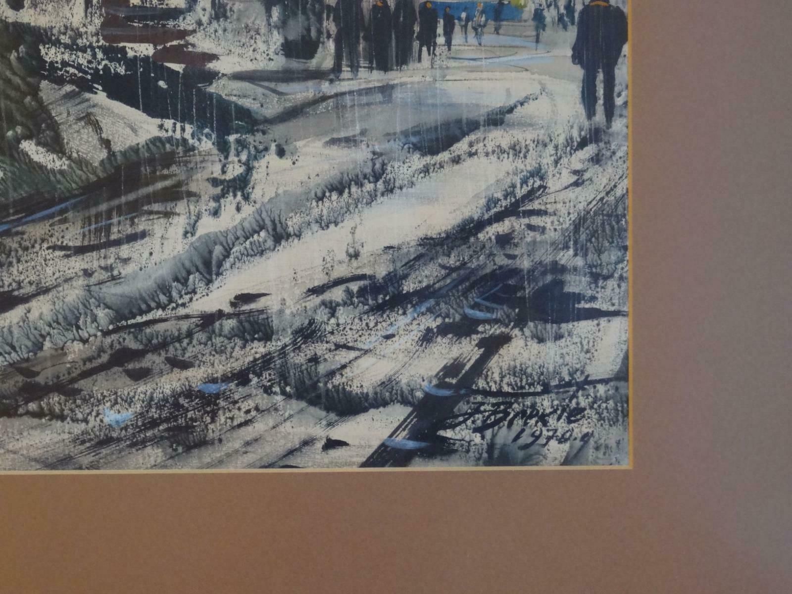 Janis Brekte Old City 1970. Paper, Watercolour, 1970 photo for sale