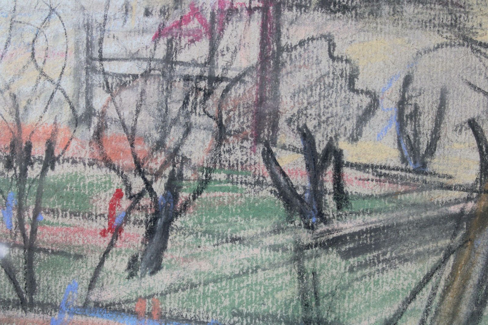 Aleksandra Belcova Outlook Of The City 1960. Paper, Pastel. 29x40 Cm Circa 1960 photo vinterior