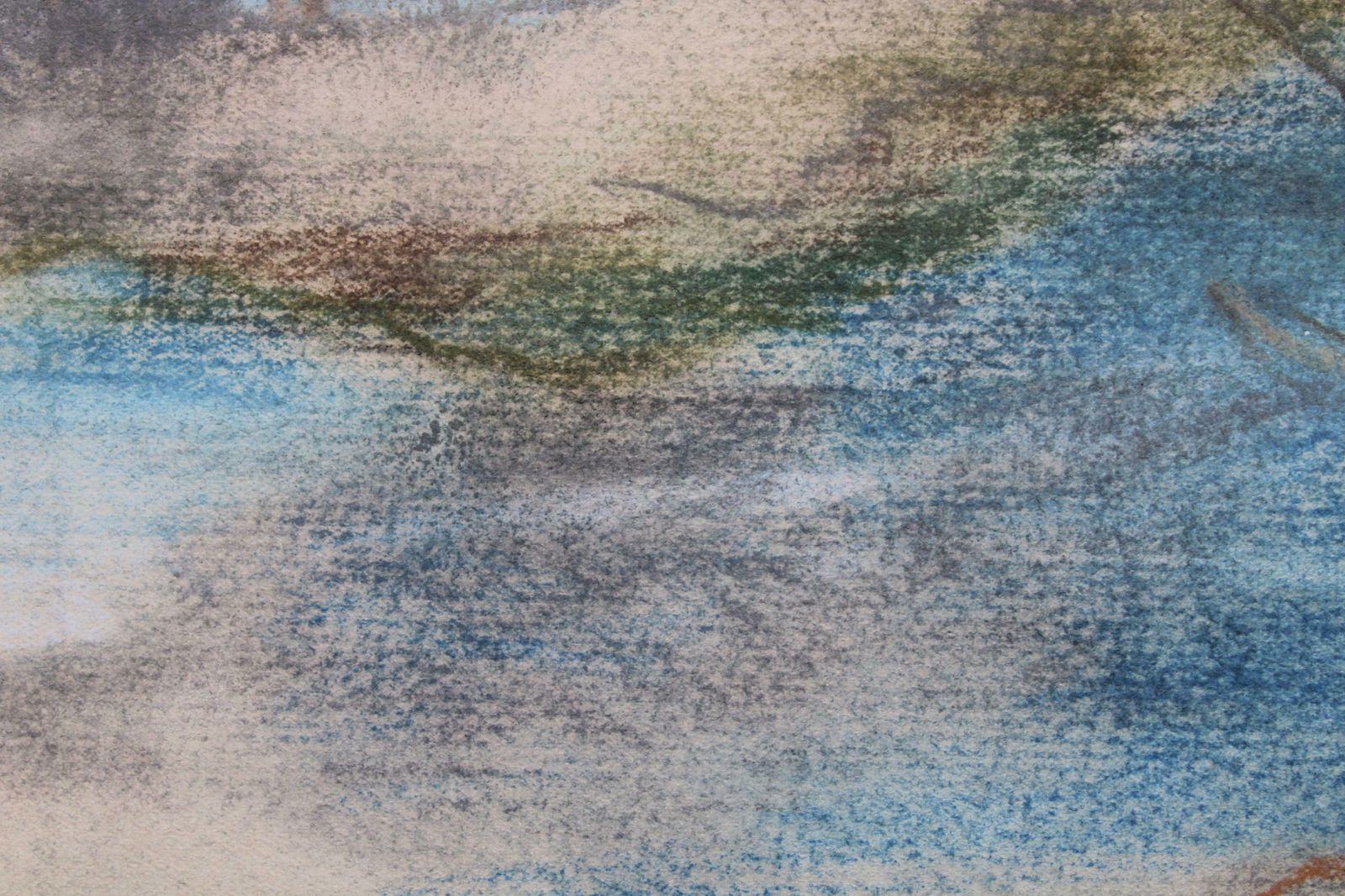 Aleksandra Belcova Flooded River 1950s. Paper, Pastel. 26.5x35.5 Cm Circa 1950 photo furniture