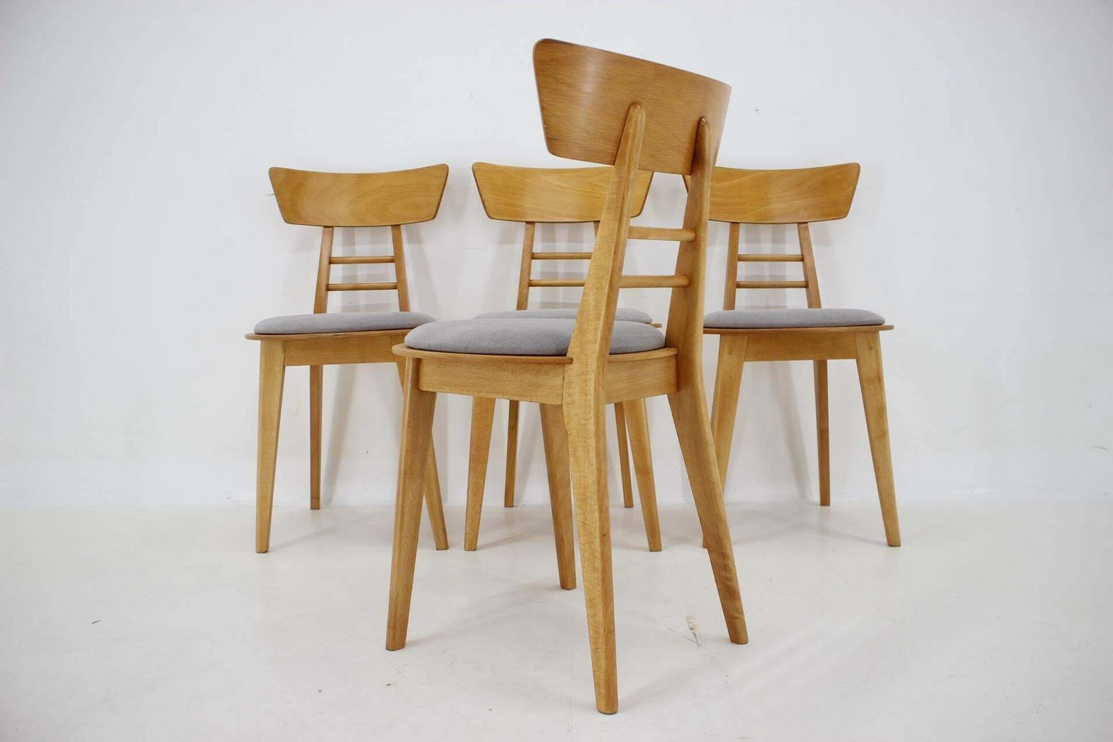 1980s Set Of Four Dining Chairs By Tonne, Czechoslovakia photo buy