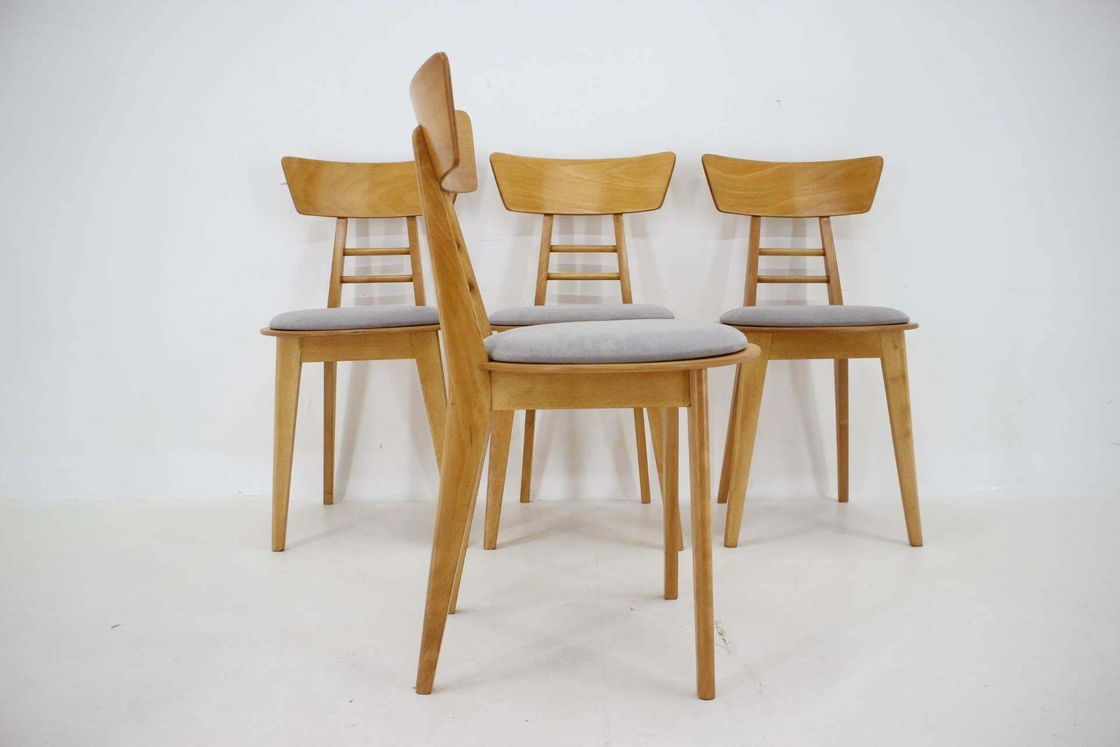 photo for sale 1980s Set Of Four Dining Chairs By Tonne, Czechoslovakia
