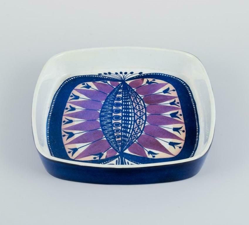 Royal Copenhagen, Faience Bowl With Motif Of Peacock In Modernist Style. 1970s. photo furniture