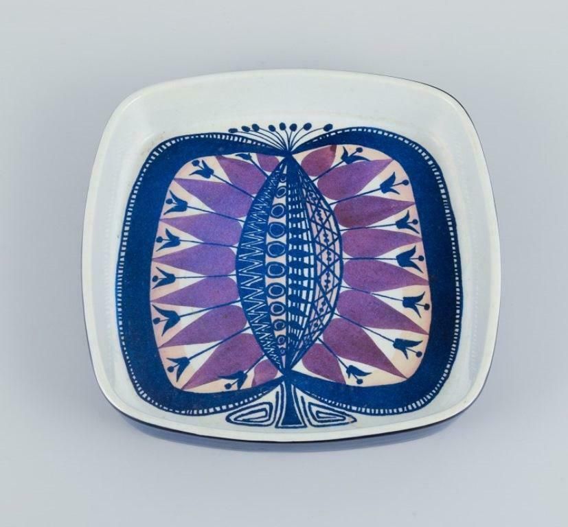 Royal Copenhagen, Faience Bowl With Motif Of Peacock In Modernist Style. 1970s. photo for sale