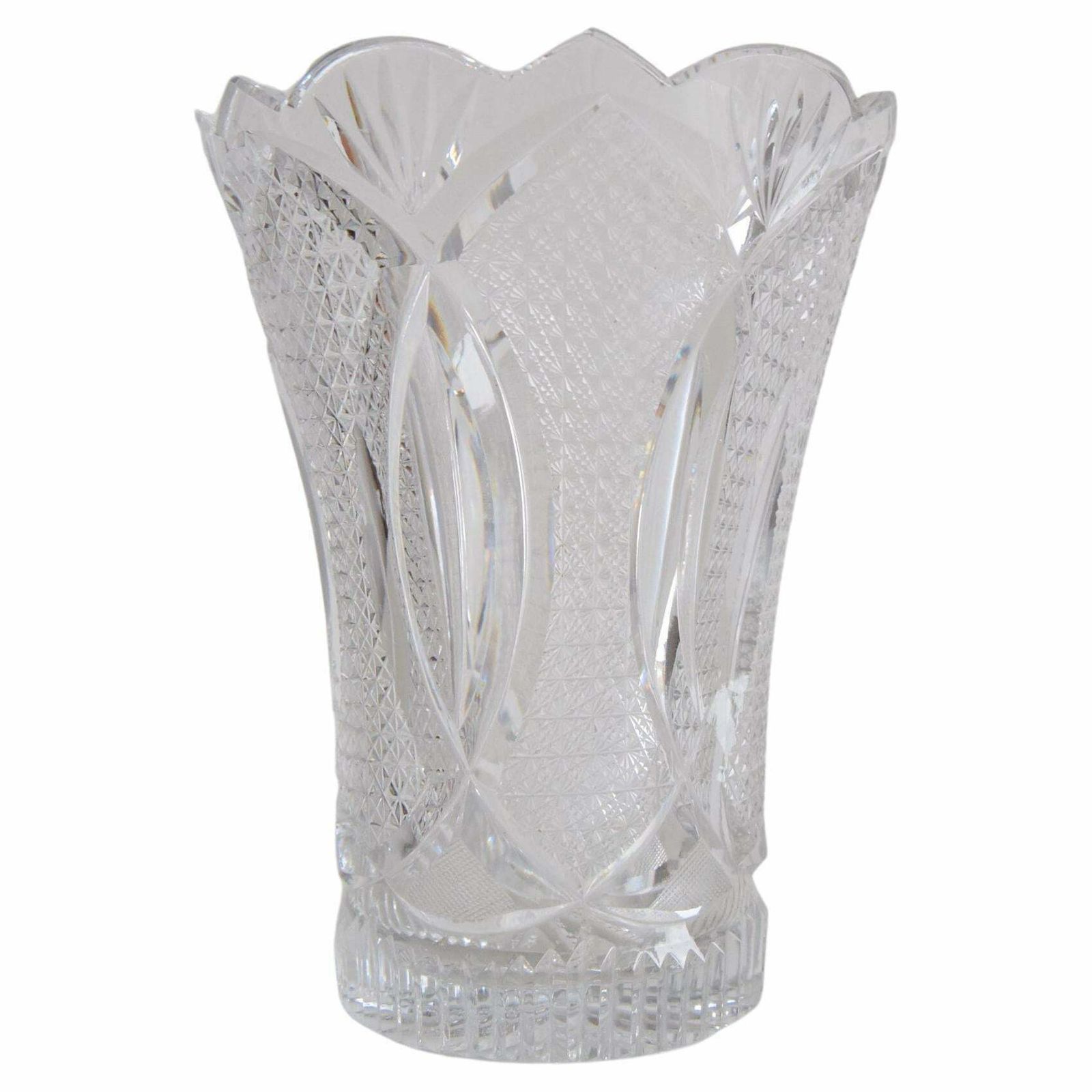 Mid Century Crystal Vase, Glasswork Novy Bor, 1960's.