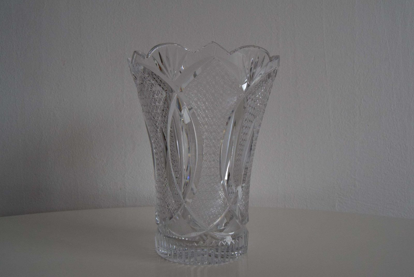 Mid Century Crystal Vase, Glasswork Novy Bor, 1960's. photo for sale