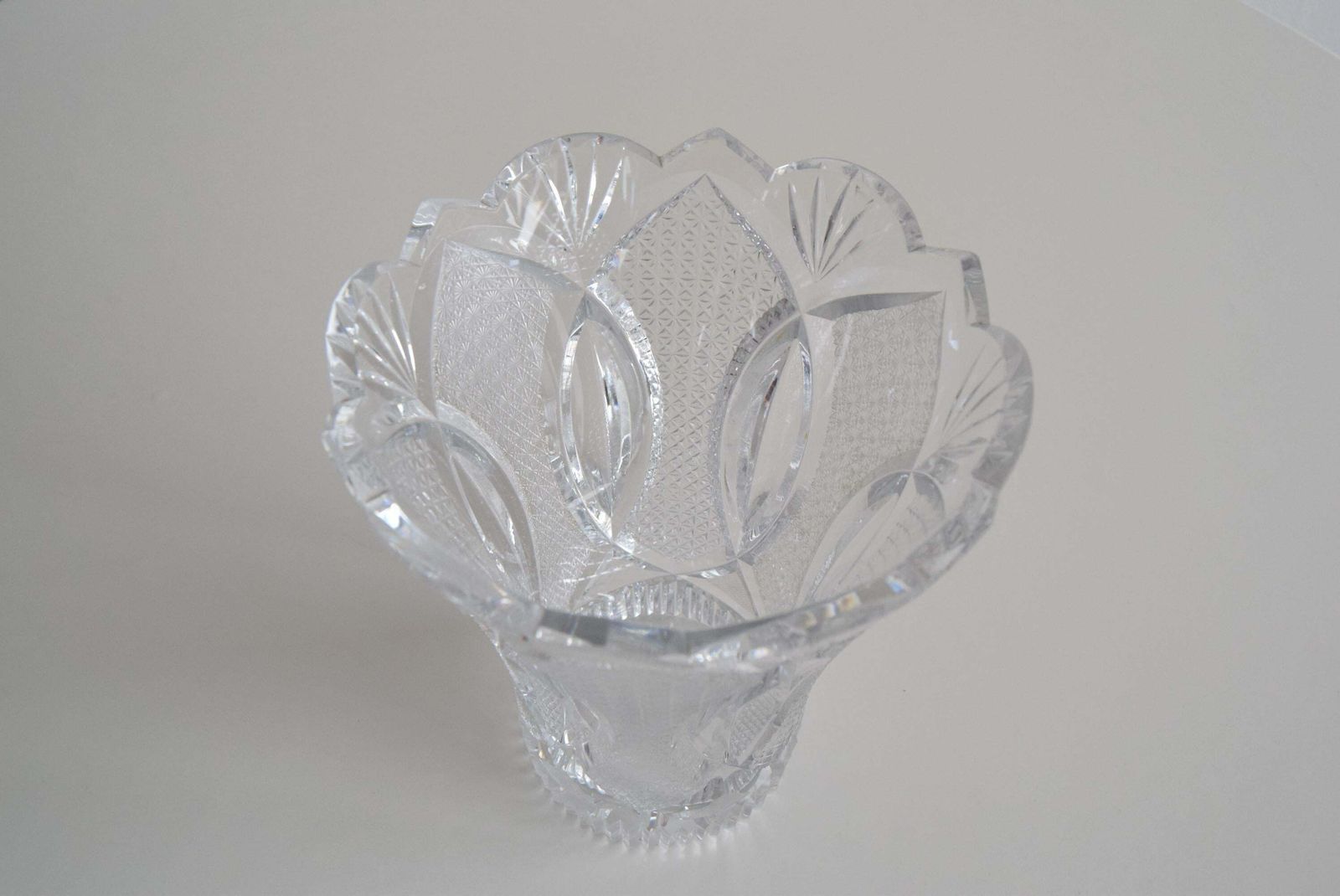 Mid Century Crystal Vase, Glasswork Novy Bor, 1960's. photo Home Decor
