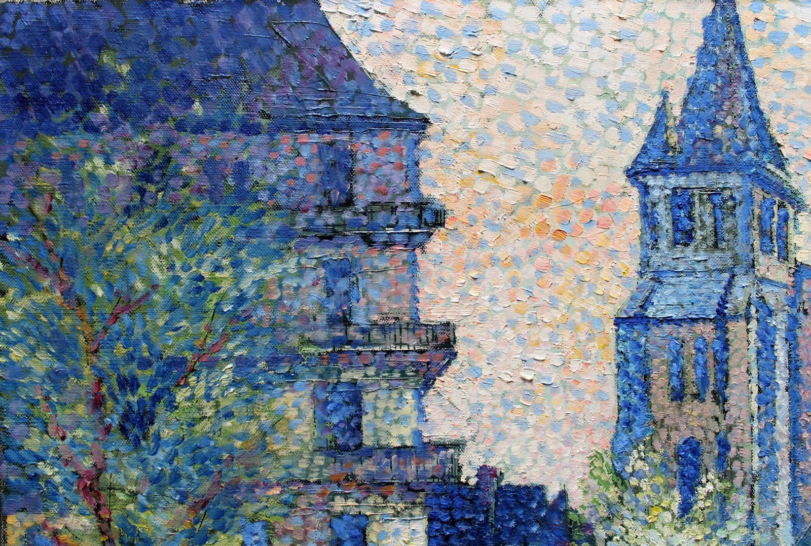 Lucien Neuquelman Saint Germain Des Pres. 1946. Oil On Canvas photo Art