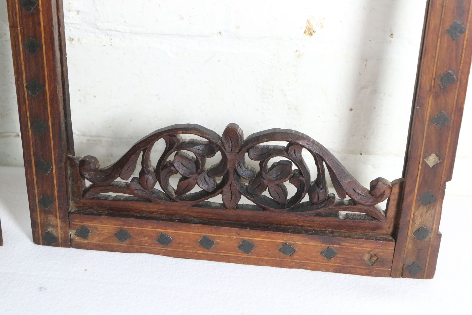 Home Decor Antique Indian Carved Wooden Frames Set Of 3 Salvaged Decorators Interior Designer Pieces photo