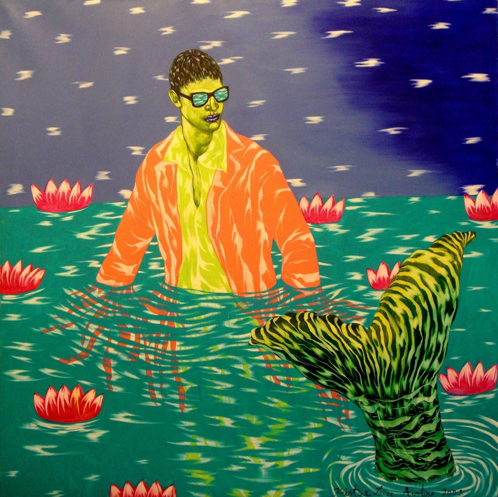 Kristine Luize Avotina Pink Glasses. 2009, Oil On Canvas