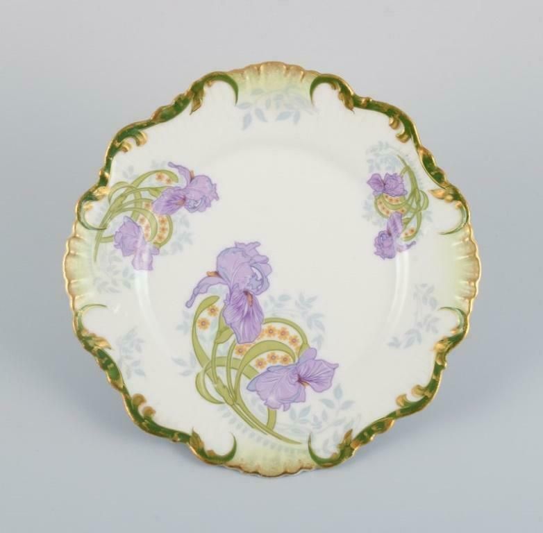 P. Dauphin, Paris, Set Of Six Art Nouveau Faience Plates With Flowers photo furniture