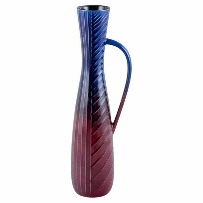 Carl Harry Stålhane For Rörstrand. Tall And Slim Ceramic Pitcher / Vase