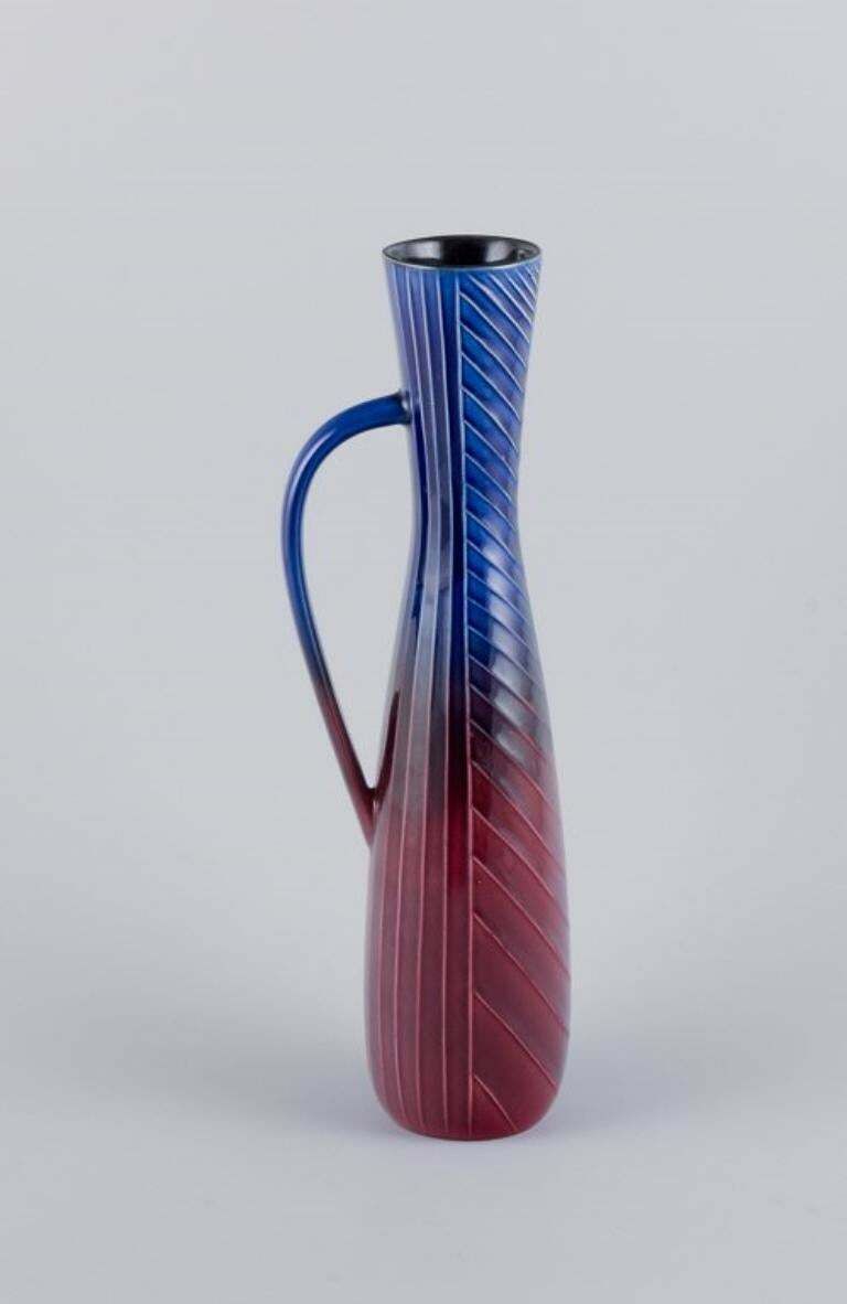 Carl Harry Stålhane For Rörstrand. Tall And Slim Ceramic Pitcher / Vase photo furniture