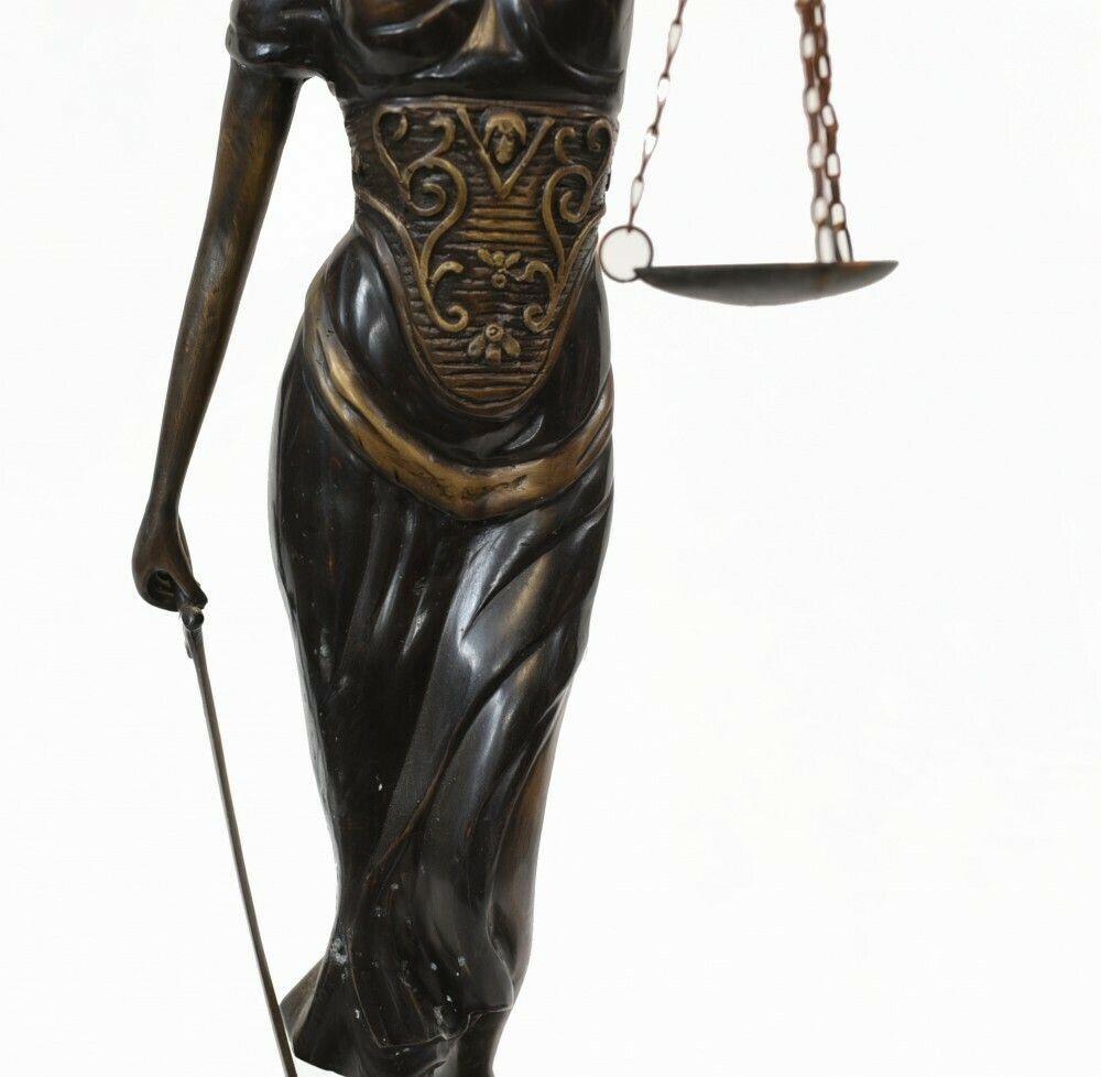 Bronze Lady Justice Statue Scales Legal Justitia Themis photo 695.0