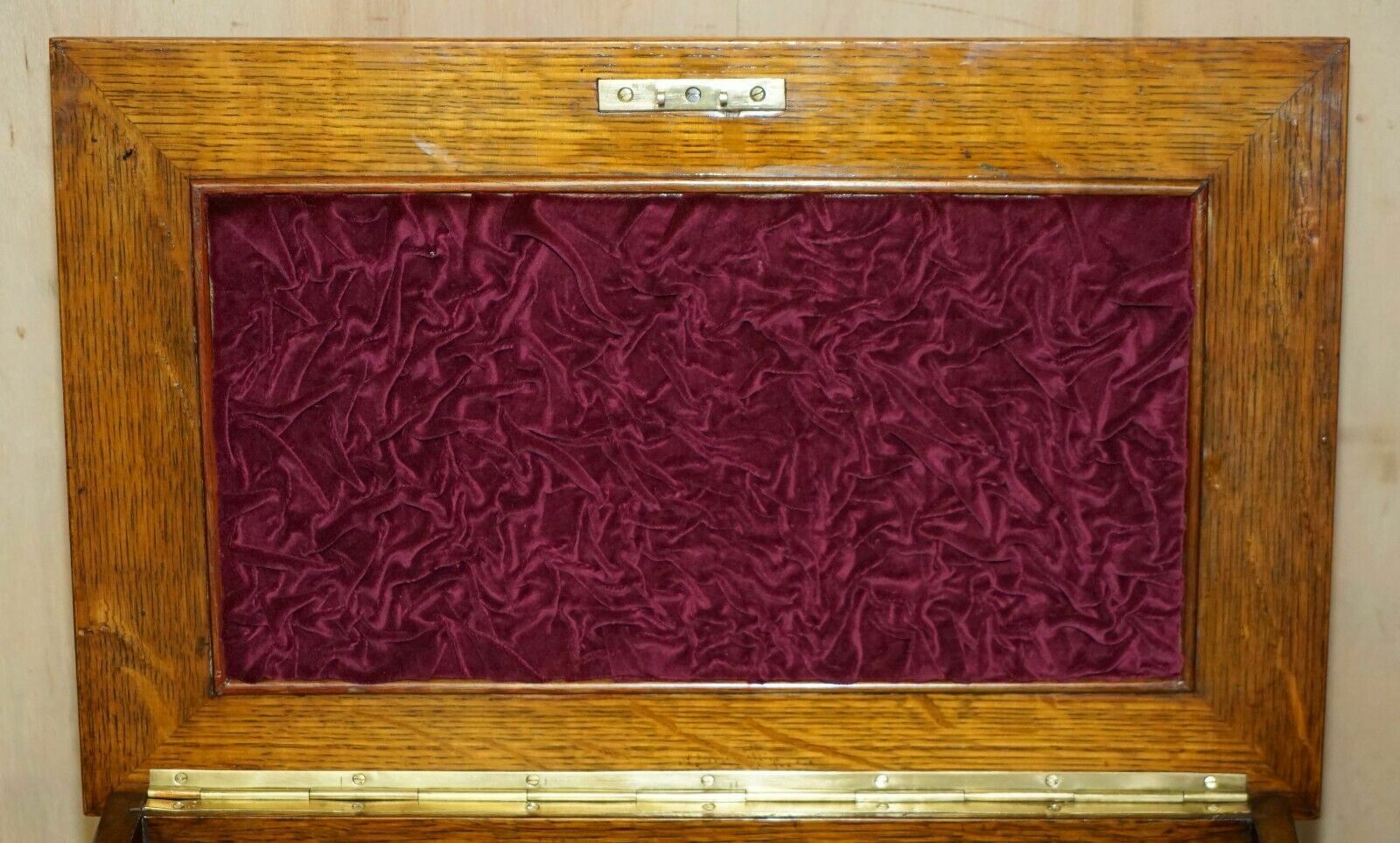 photo buy Restored Antique Art Nouveau Stationery Writing Cabinet With Calendar & Key