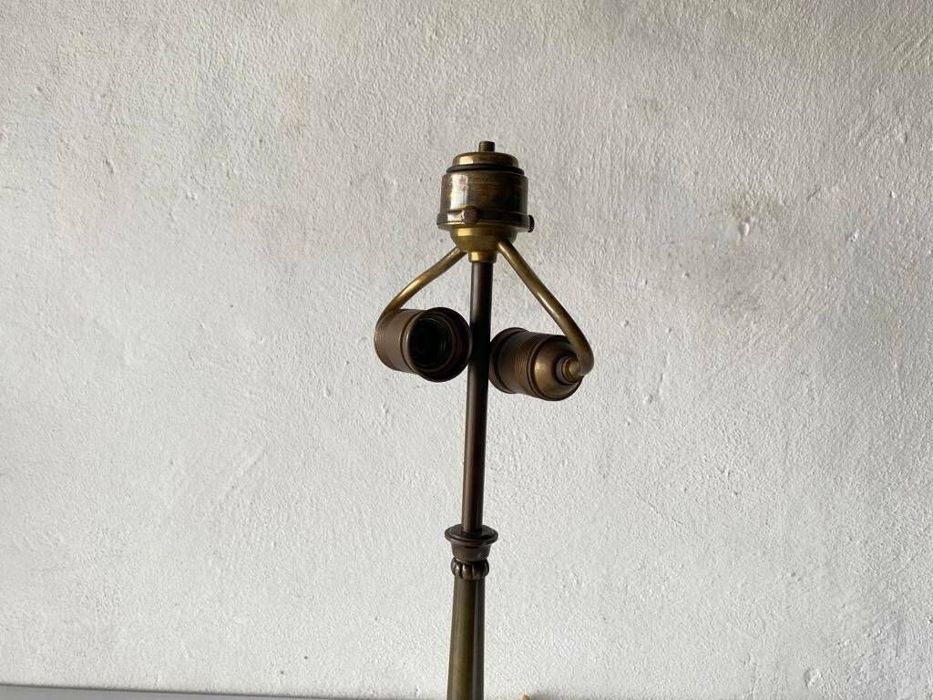 photo furniture Art Deco Milk Glass And Bronze Large Table Lamp By D.R.P. Savas, German Reich Patent, 1930s, Germany