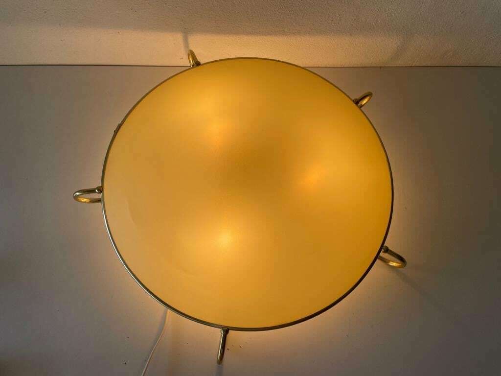 Erco Gold Metal Frame Beautiful Retro Shade Xl Ceiling Or Wall Lamp, 1950s, Germany photo Lighting