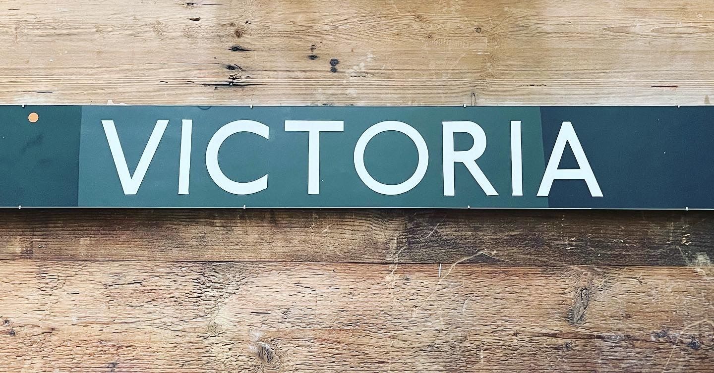 Victoria Bus Station Sign Original Framed 1950s photo Art