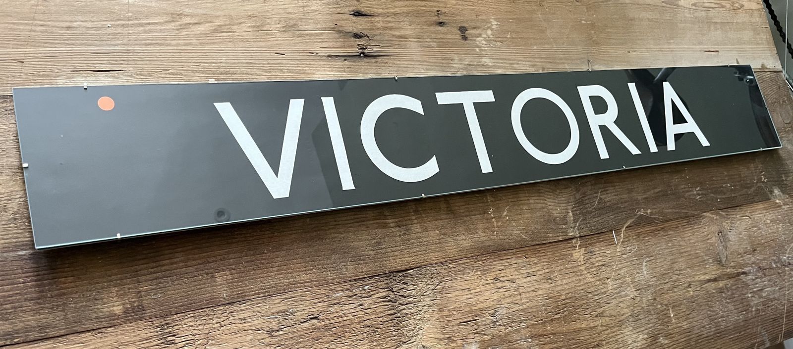 Victoria Bus Station Sign Original Framed 1950s photo vinterior