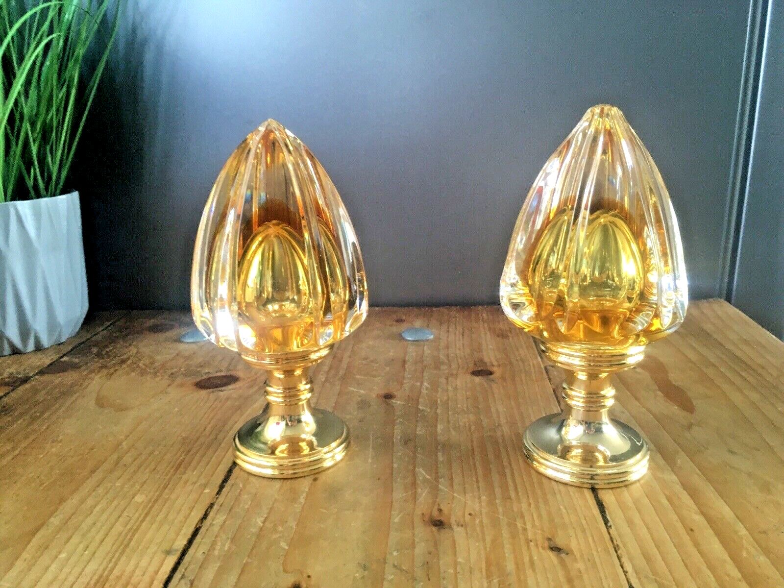 1 Top Quality Baldi 60's Italian Crystal Bronze Murano Style Door Knob Handle