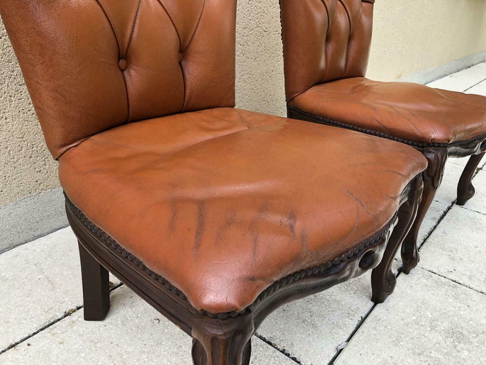 Furniture French Pair Of Low Bedroom Parlour Chairs Occasional Chairs photo