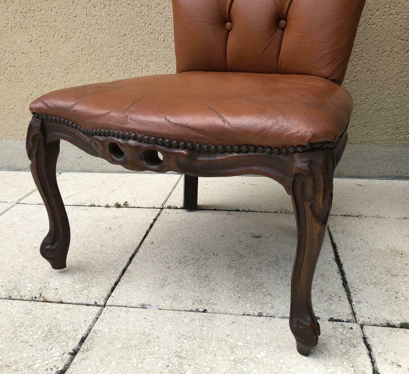 photo vintage French Pair Of Low Bedroom Parlour Chairs Occasional Chairs