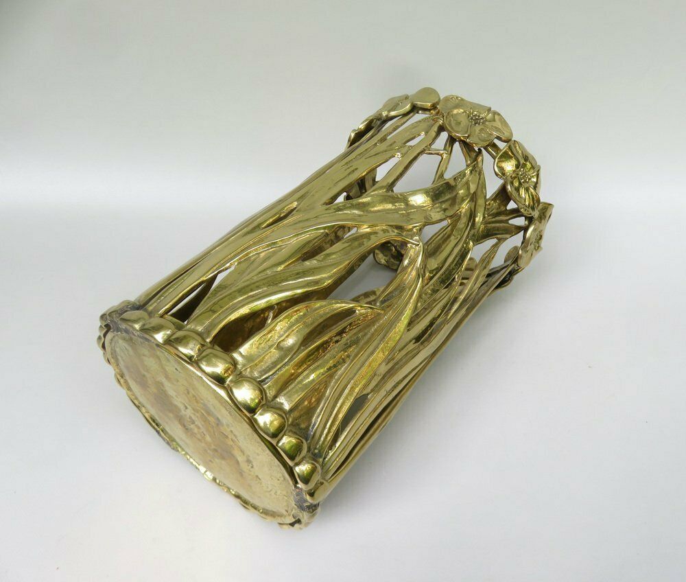 Art Nouveau Umbrella Stand In Polished Bronze, 1970s photo 3623.55