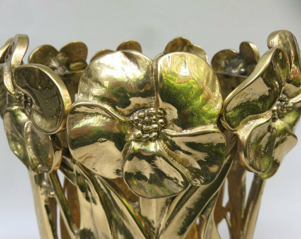 photo furniture Art Nouveau Umbrella Stand In Polished Bronze, 1970s
