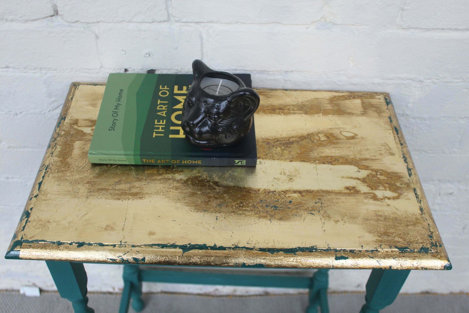 Carolina Green And Gold Barley Twist Leg Table photo buy