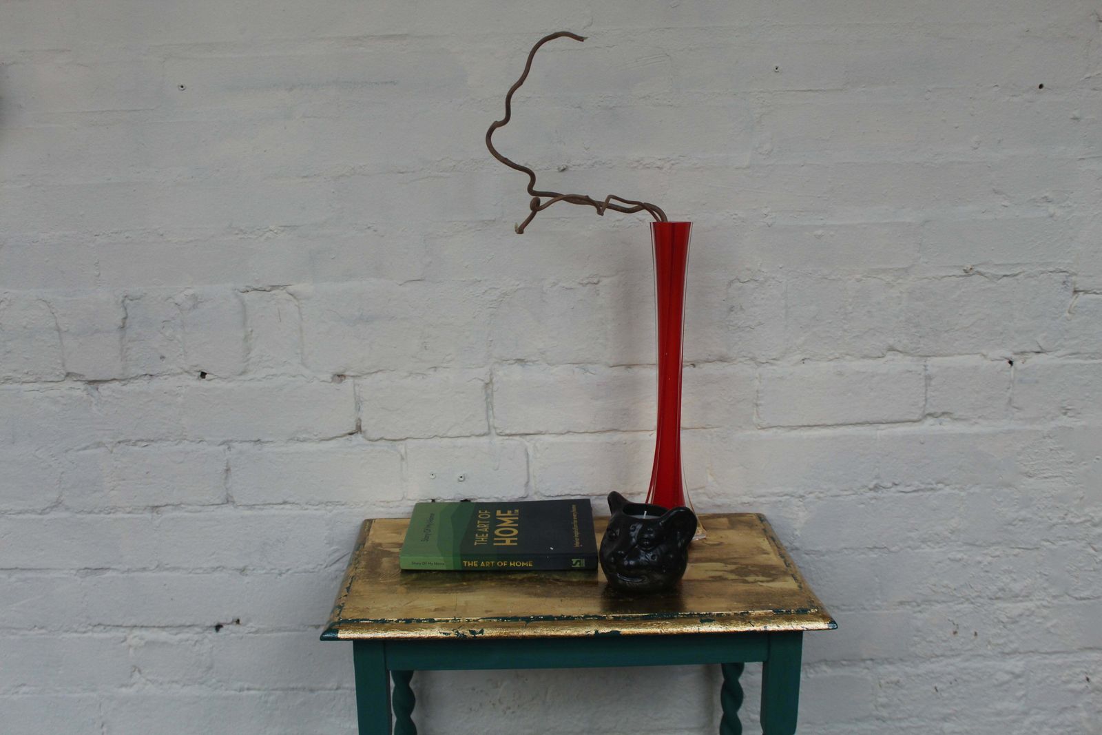 photo vinterior Carolina Green And Gold Barley Twist Leg Table