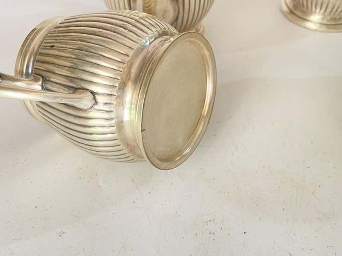 England Silvered Metal 5 Pieces Of Coffee Tea Service Silver Color 20th Century photo 476.0
