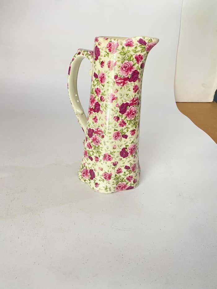 20th Century English Majolica Pink Colorjug Signed Staffordshire photo 370.0