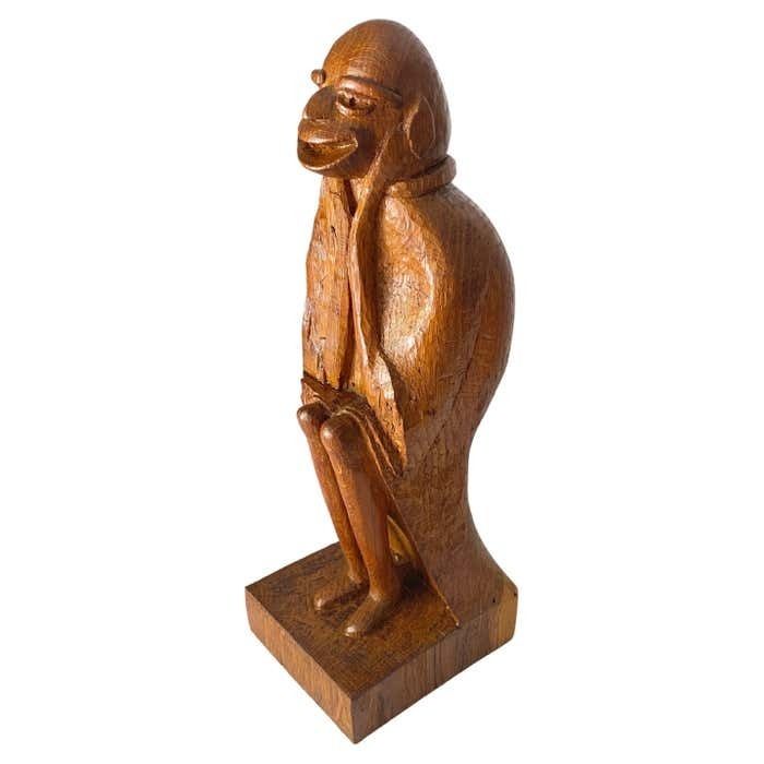 Wood Sculpture In Oak By French Designer 1950 Brown Color