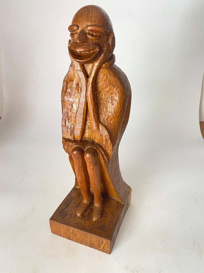 photo for sale Wood Sculpture In Oak By French Designer 1950 Brown Color